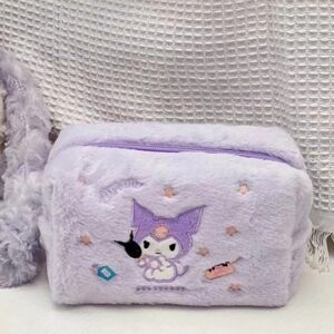 Sanrio Kuromi Plush Lavender Purple Embroidered Makeup Bag